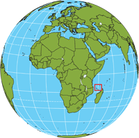 Globe showing location of Comoros