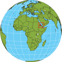 Globe showing location of Eritrea